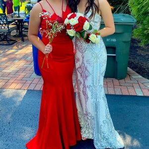 White sequenced prom dress women’s size 2